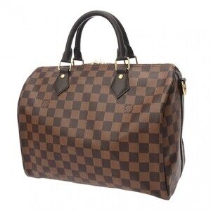 Louis Vuitton Canvas Ebene Damier Brown Handbag Bandouliere Speedy